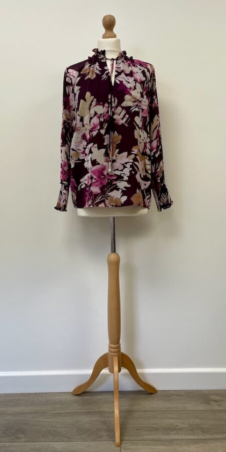 Calvin Klein new with tag plum purple floral blouse