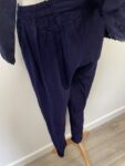 Dark blue shalwar kameez set with velvet shawl – full view