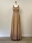 Eucalyptus taupe maxi dress with full skirt, size 8