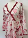 Garnet red and pink floral set – full view