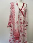 Garnet red and pink floral set – full view