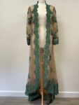 Green applique over net open dress – full view 2