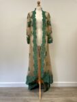 Green applique over net open dress – full view 2