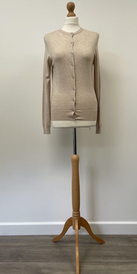 M&S Collection oatmeal colour button front cardigan, size 10