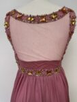 Pink chiffon beaded maxi dress – full view