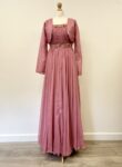 pink chiffon beaded occasion prom gown, size 8