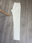 Plum and white dress, jacket, trouser outfit – full view