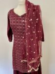 Purple sharara occasion wear suit set, size 10:12 – full view