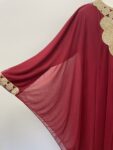 Red and gold net kaftan – full view