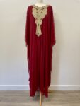 Red and gold net kaftan – full view