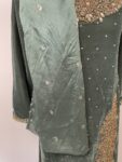 Velvet green beaded asian outfit – full view