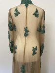 Green applique over net open dress – full view 2