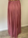 Pink chiffon beaded maxi dress – full view