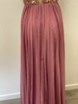 Pink chiffon beaded maxi dress – full view