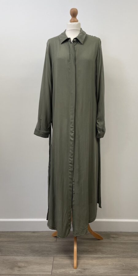 Benin green long button front shirt (Tall), size 16