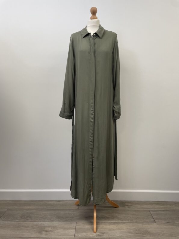 Benin green long button front shirt (Tall), size 16