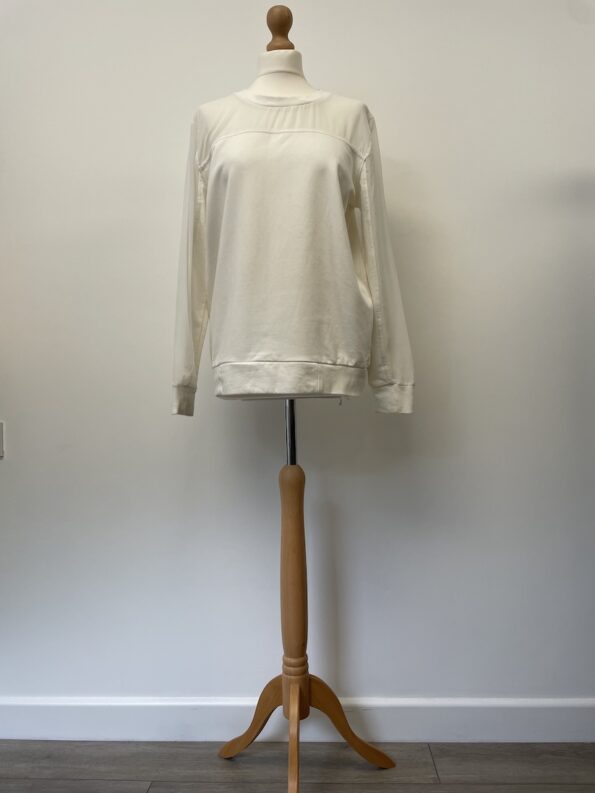 French Connection white oversized jumper, size S