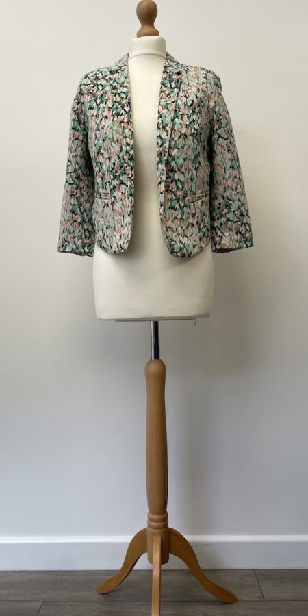 H&M green and pink pattern blazer