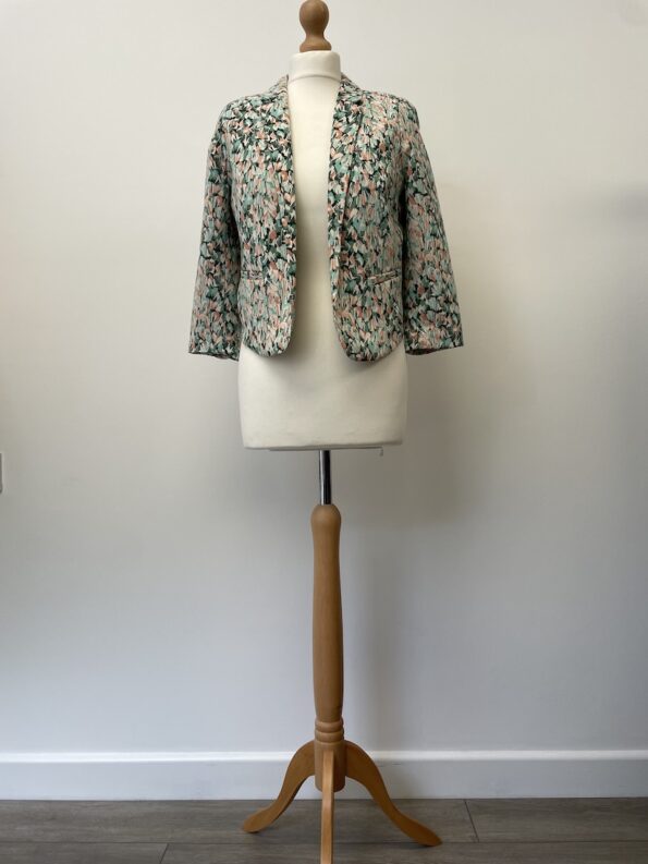 H&M green and pink pattern blazer