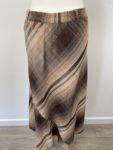 Isle brown chequered long skirt – full view