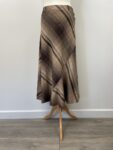 Isle brown chequered A-line long skirt, size 12