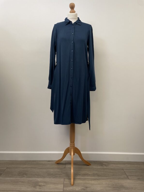 Lorena Giani petrol blue long button front (tall) shirt, approx size 12