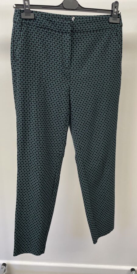 M&S Collection teal green and black diamond pattern trousers, size 10
