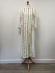 AL Maas white cotton long dress in white broderie anglaise, size S