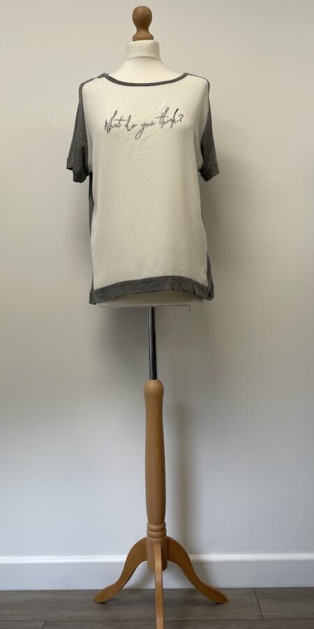 Mango short sleeved statement t-shirt top, size M