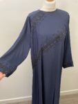 Navy blue gem abaya – full view
