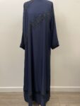Navy blue gem abaya – full view