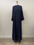 Navy blue abaya with gems and embroidery, 57" long, fits up to size 16 (suitable for nursing)