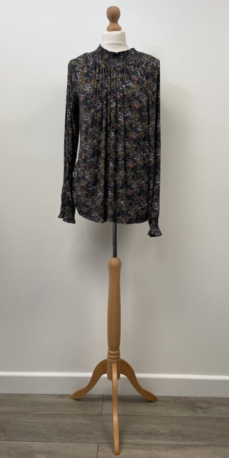Next high neck shirred neck floral top, size 16