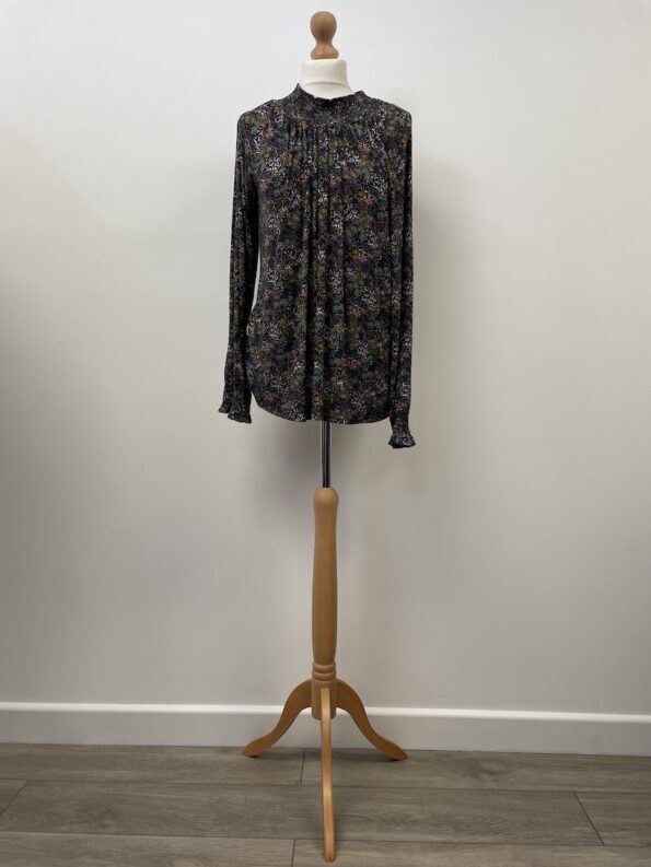 Next high neck shirred neck floral top, size 16