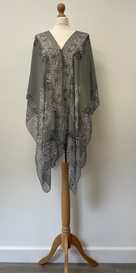 No label grey blue overwrap in chiffon fabric