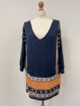 Oasis light knit blue patterned jumper – full view