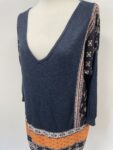 Oasis light knit blue patterned jumper – full view