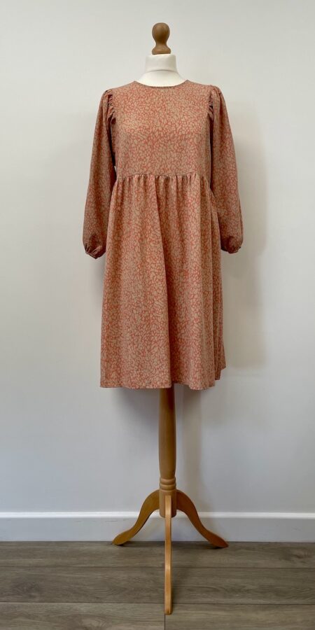 Pieces peachy pink and beige maternity dress, size M