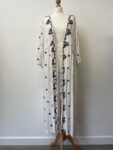 Primark white with black applique long wrap – full view