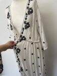 Primark white with black applique long wrap – full view