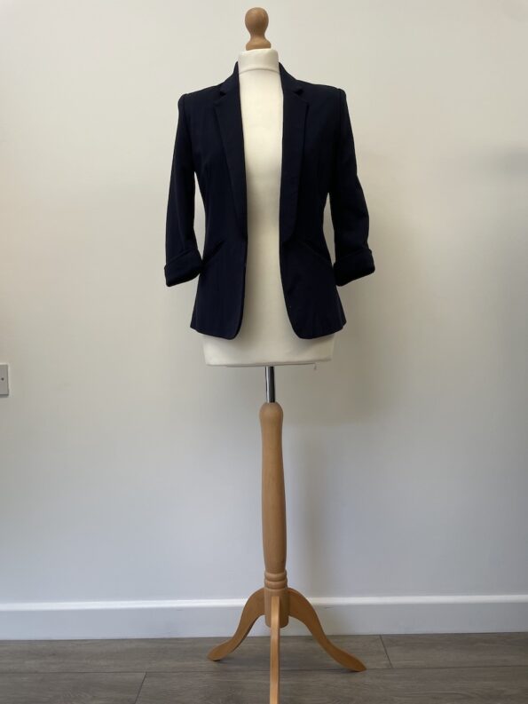 Quiz navy blazer with an open front, size 8
