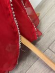 Red kaftan dress with gems – full view