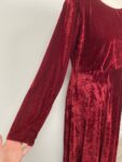 Red velvet maxi dress – full view