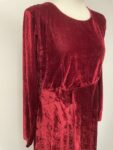 Red velvet maxi dress – full view