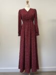 Shein pink and black small leopard print long sleeved maxi dress, size M