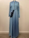 Sky blue crepe maxi dress – full view