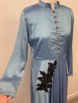 Sky blue crepe maxi dress – full view