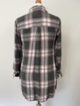Tu grey pink chequered shirt with button down front – full view