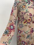 Volante long beige floral shirt – full view