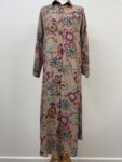 Volante long beige floral shirt – full view